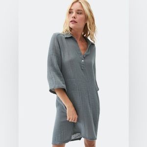 MICHAEL STARS NWOT CECILY DOUBLE GAUZE SHIRT DRESS